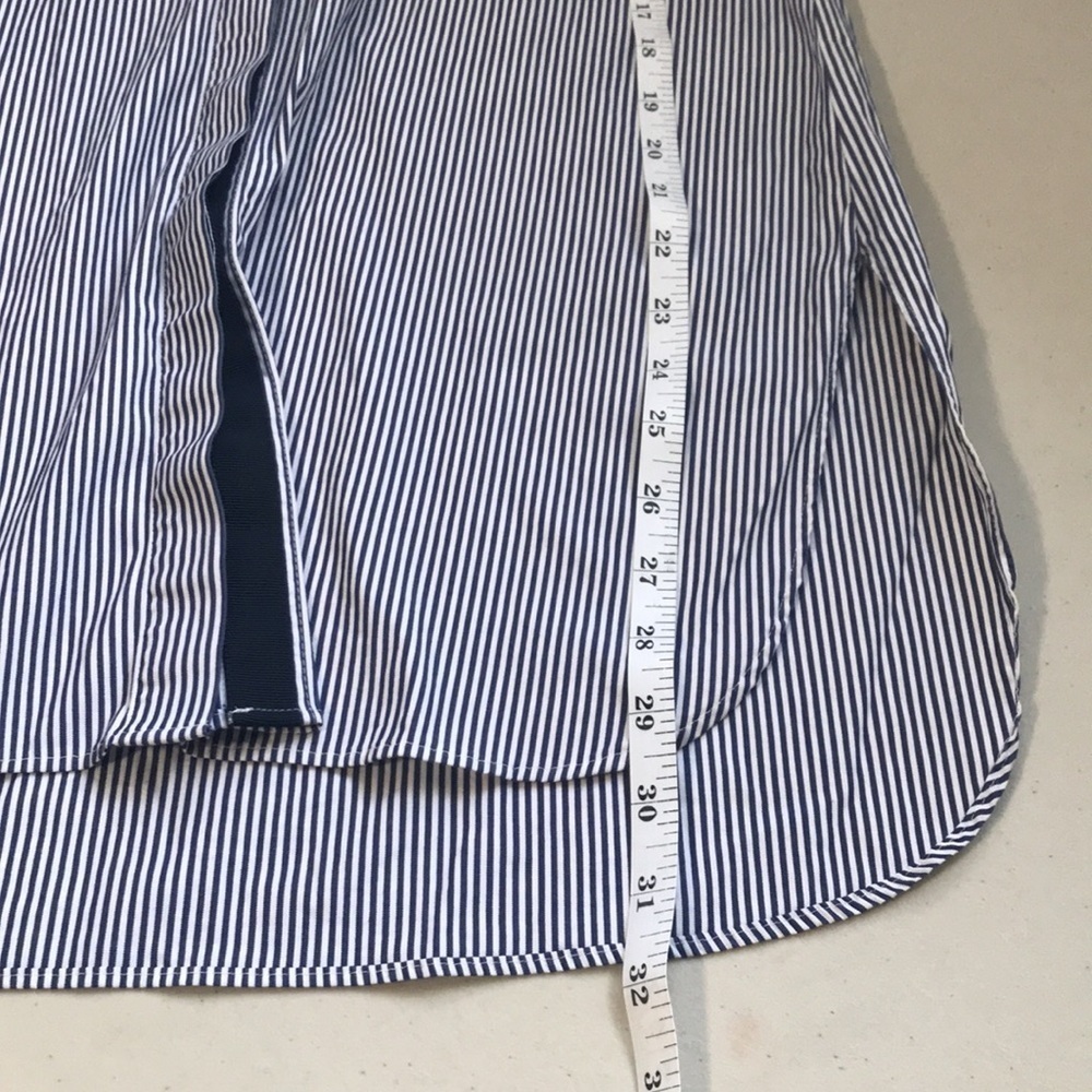 J. Crew Endless shirt blue stripe tunic top button front size 0 or small - Picture 10 of 12